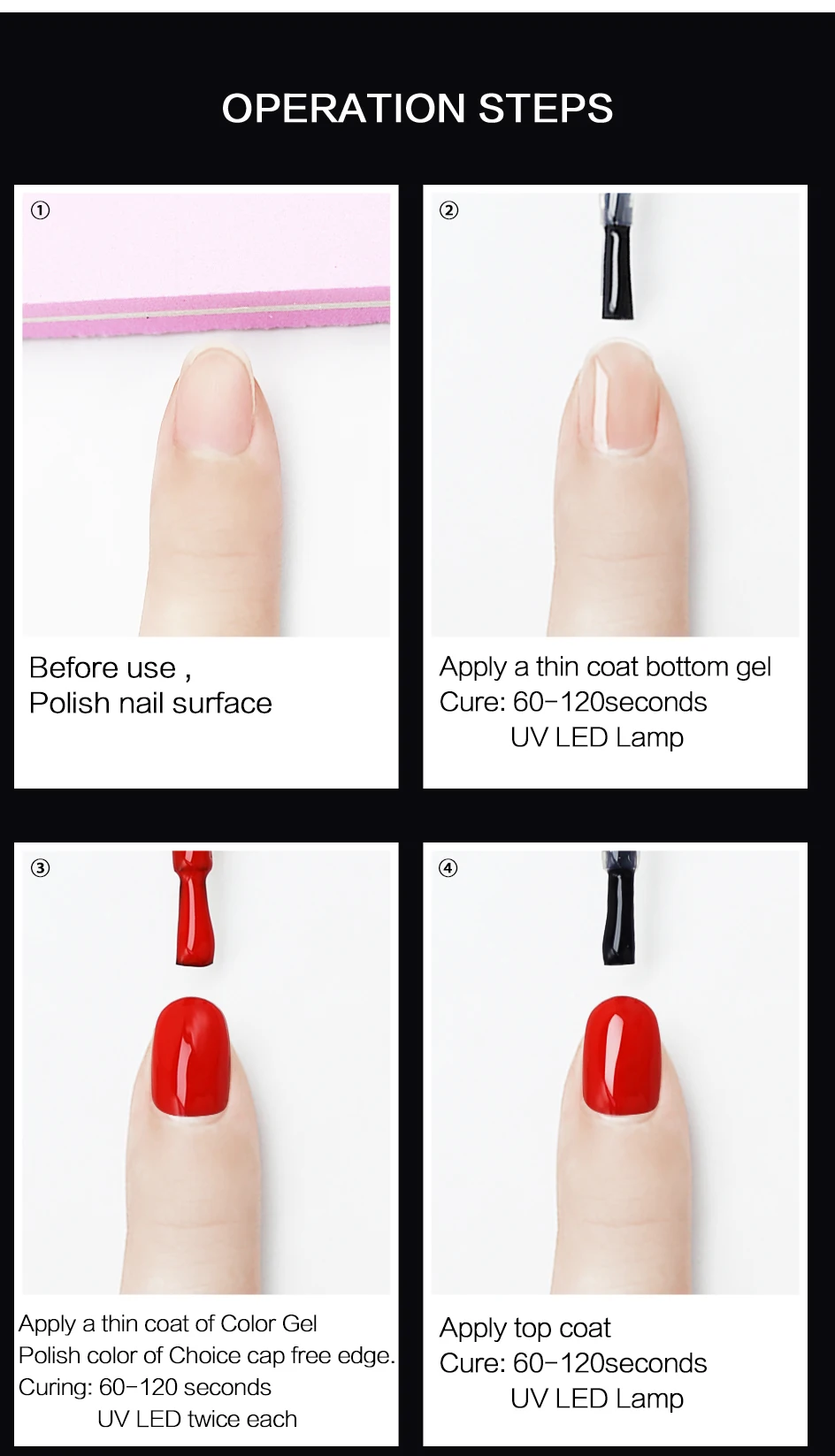 NAILCO 1/2 Stück Basislack Überlack für Nägel Langanhaltender Klarer Überlack LED UV Nagelstärkung Hochglanz-Finish-Gel HEMA-FREI TPO – Detail 5