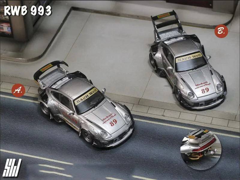 

SW 1:64 RWB 993 Heavenly GT/Double Wing Limited 499 Литая под давлением модель коллекционной машины