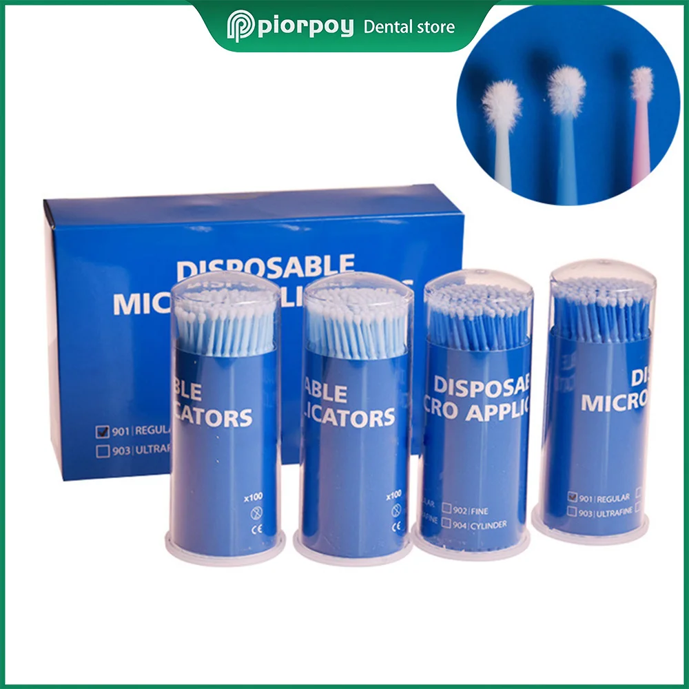 

PIORPOY 100Pcs Dental Micro Brushes Applicators Brush Disposable Teeth Oral Dentistry Odontologia Extension Tools Dropship