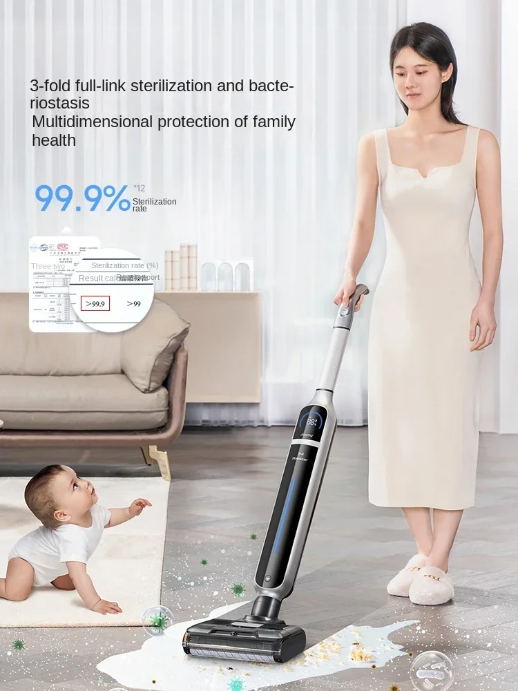 مكنسة كهربائية منزلية من جيمي P4 بولاريس، مكنسة كهربائية، ممسحة أرضية جافة ورطبة، منظف متكامل لإزالة البكتيريا