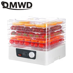 DMWD Household Dried Fruit Vegetables Herb Dehydrated Pet Meat Drying Machine Food Dehydrator 5 Trays Snacks Hot Air Dryer 110V