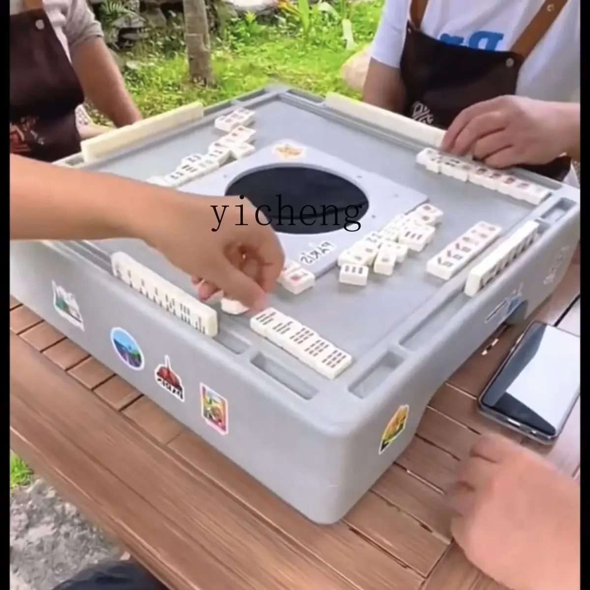 TQH Mini Mahjong Unpowered Mahjong Table Machine Travel Dormitory Portable Sparrow Outdoor Mahjong Camping