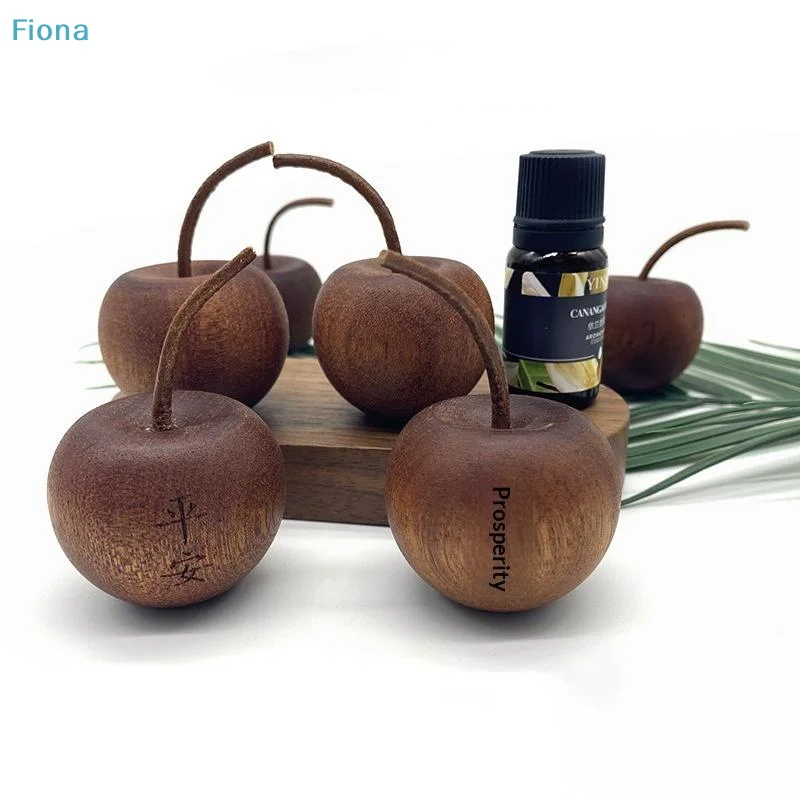☽Set Wooden Apple Shaped Essential Oil Diffuser Aromatherapy Stick Decor Sapele Wood Fragrance Diffuser Suitable For Home