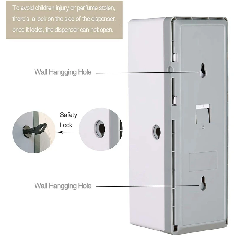 2X Free Standing Wall-Mounted Home Odor Neutralizing Automatic Air Freshener Fragrance Aerosol Spray Dispenser Silver