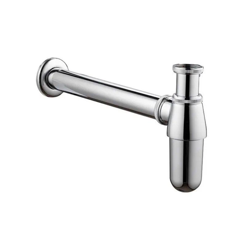 Bagnolux Luxurious P-Trap Old Style Solid Brass Wall Siphon Bottle Trap With Basin Pop Up Waste Plumbing Tube Factory Direct view 4