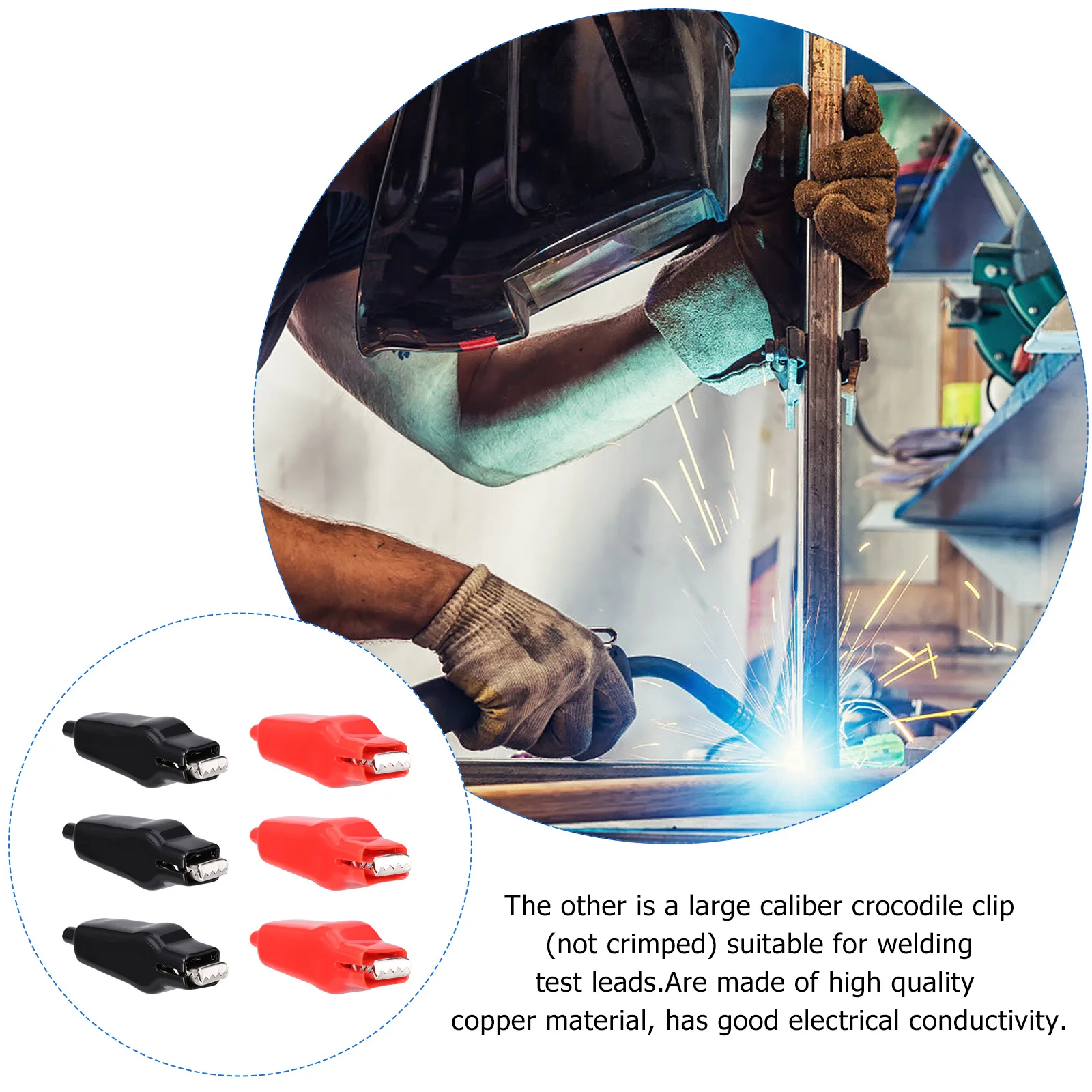 

8Pcs Alligator Clip Set Copper Material Rustproof Oxidation Resistant Electric Testing Clamp Alligator Clip Clamp