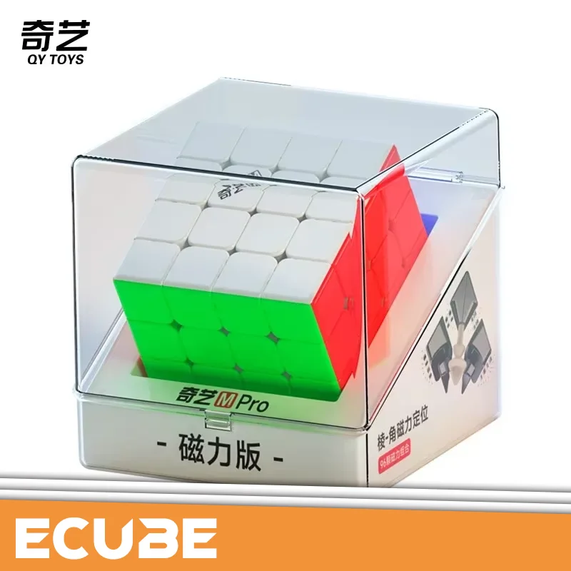 [ECube] QiYi M pro 4x4x4 مكعب السرعة المغناطيسي الاحترافي بدون ملصقات لعبة تعليمية سحرية لمحبي الألغاز