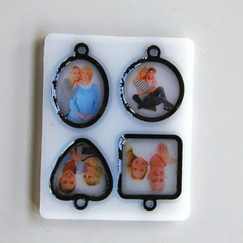 Mother Father Photo Gift Silicone Resin Pendant Mole Vintage Photo DIY