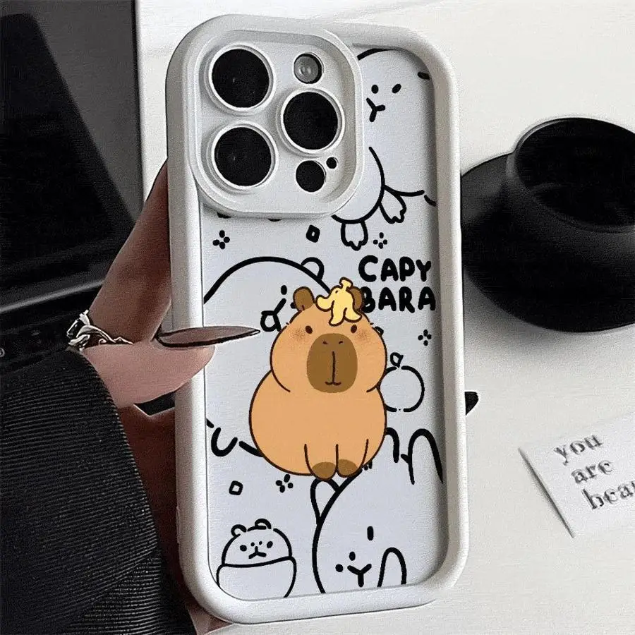 Capybara Cartoon Phone Case for Vivo Y21 Y22S Y27 Y16 Y02 Y20 Y03 Y15S Y17 Y20i Y21A Y21S 4G Y67 Y35 Y36 5G Soft Cover