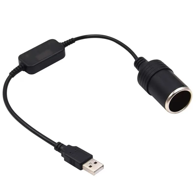 

Hot selling power bank 10w car booster cable 5V to 12V cigarette lighter female base converter