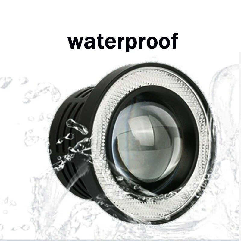 1* 3.5" Angel Eyes LED Fog Light Car SUV Universal White Driving Head Lamp 12V