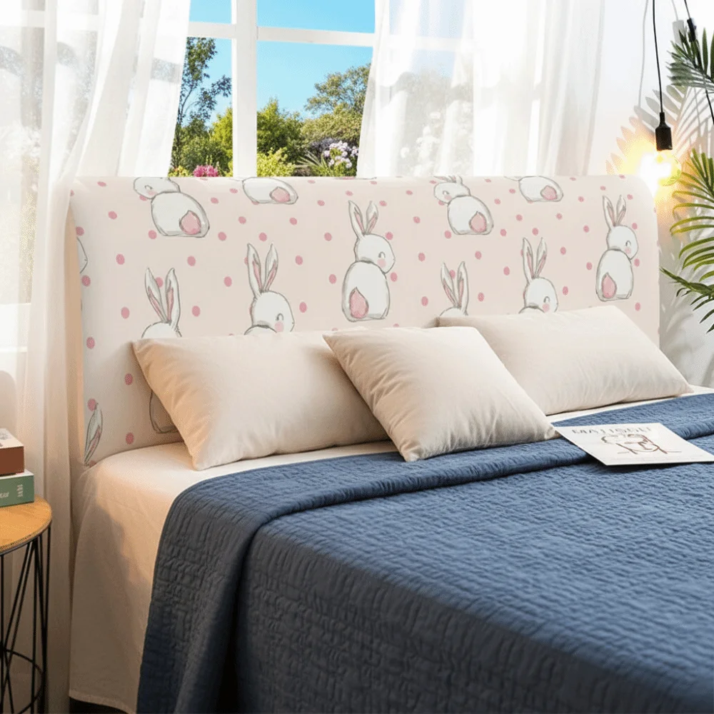 غطاء رأس سرير مرن برسوم كرتونية عالمية، تصميم مطبوع، واقي بجانب السرير غير قابل للانزلاق، غطاء رأس سرير سميك قابل للغسل لغرفة النوم