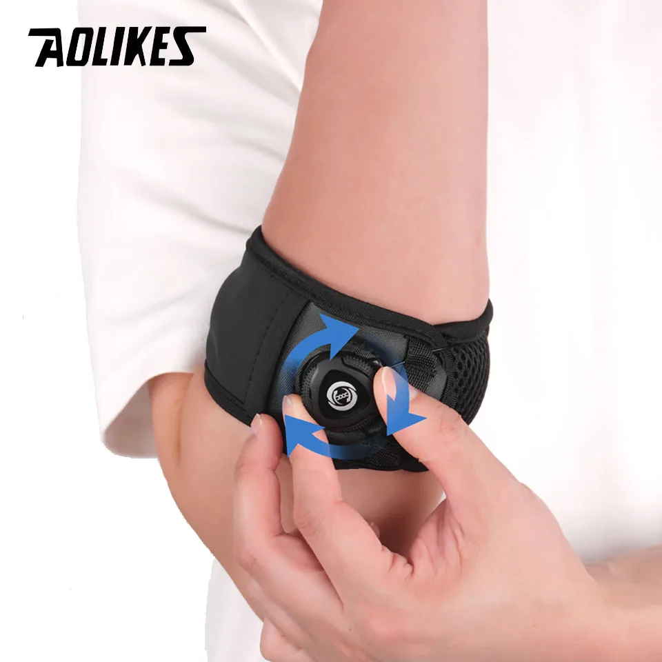 AOLIKES 1PCS Adjustable Knob Tennis Elbow Brace Strap for Tendonitis Elbow Relief for Men Women,Elbow Brace, Arm Forearm Brace