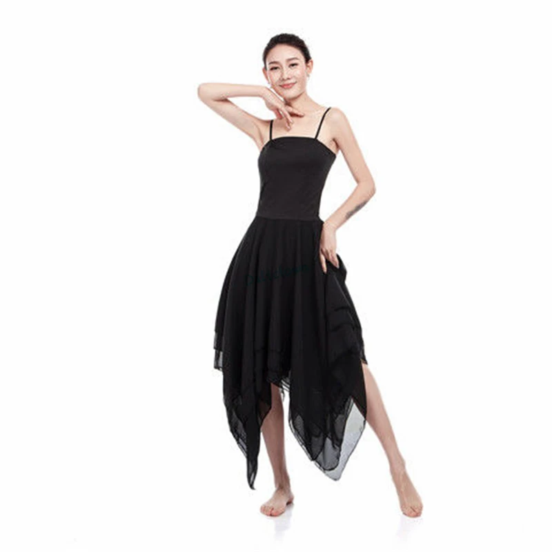 Adult Women Tulle Lyrical Ballet Dress Performance Dance Costume Romantic Professional Long Tutu Dress Gymnastics Leotard