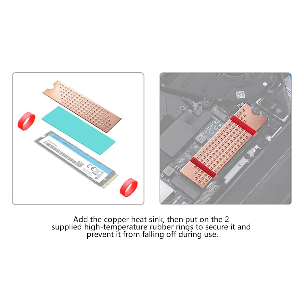 Pure Copper M2 SSD Cooler Dot Embossed Heat Dissipation Sink For M.2 2280 NVMe Solid State Drive Laptop Desktop PC 0.8mm 1mm 2mm
