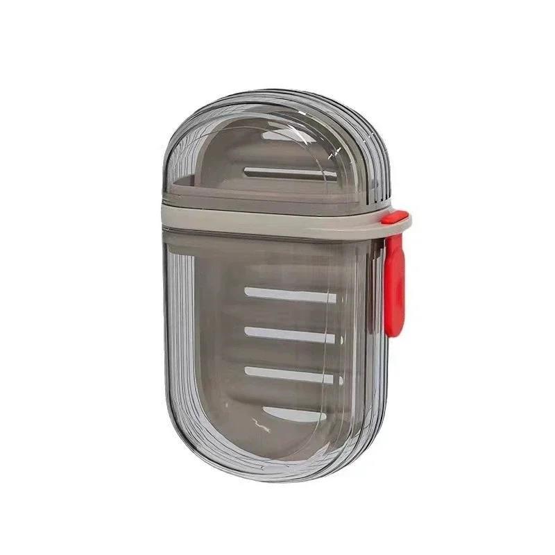1PCS Portable Plastic Soap Case for Travel Container Dish Tray Travel Soapdish with Drain Portable Soap's Holder with Cover