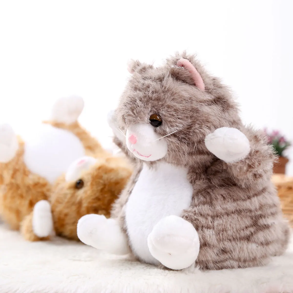 20 سنتيمتر محاكاة لطيف نعسان القط أفخم دمية لعبة مهدئا الأطفال أفخم محشوة دمية لطيف السمين القط وسادة هدية عيد ميلاد