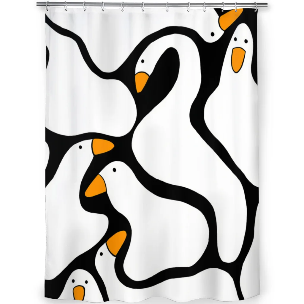 Untitled Goose Blobs Shower Curtains Waterproof Fabric FunnyBathroom Decor with Hooks Home Accessories