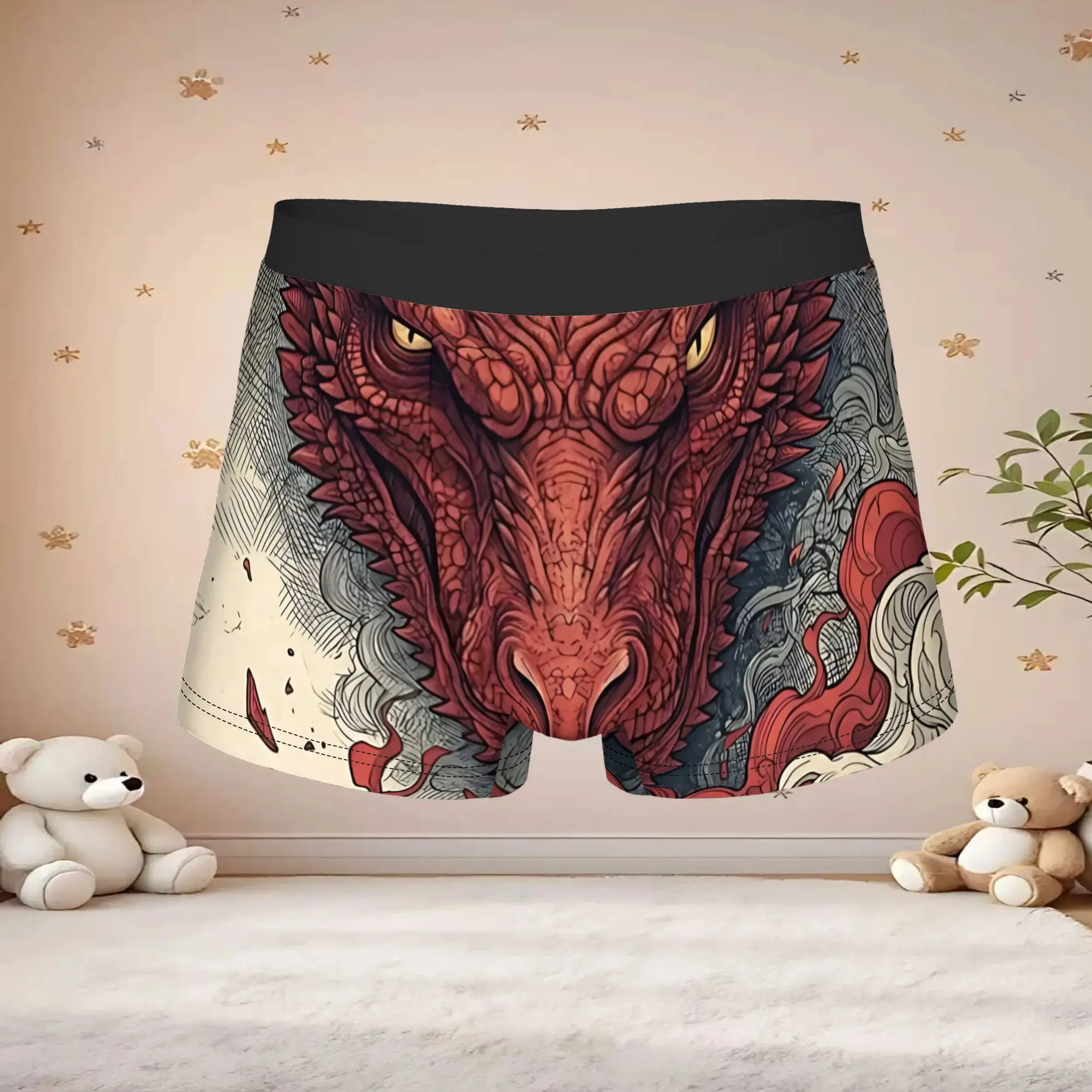 1pc Popular Fourth Wing boxers  Novelty Panties Men's Underwear Print Shorts Boxer Briefs