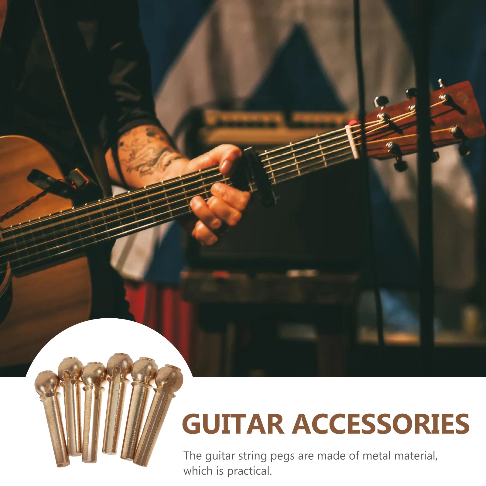 

Guitar String Nut Set Bridge Pins Acoustic Saddle Peg Repair Metal Copper Pegs Accessories