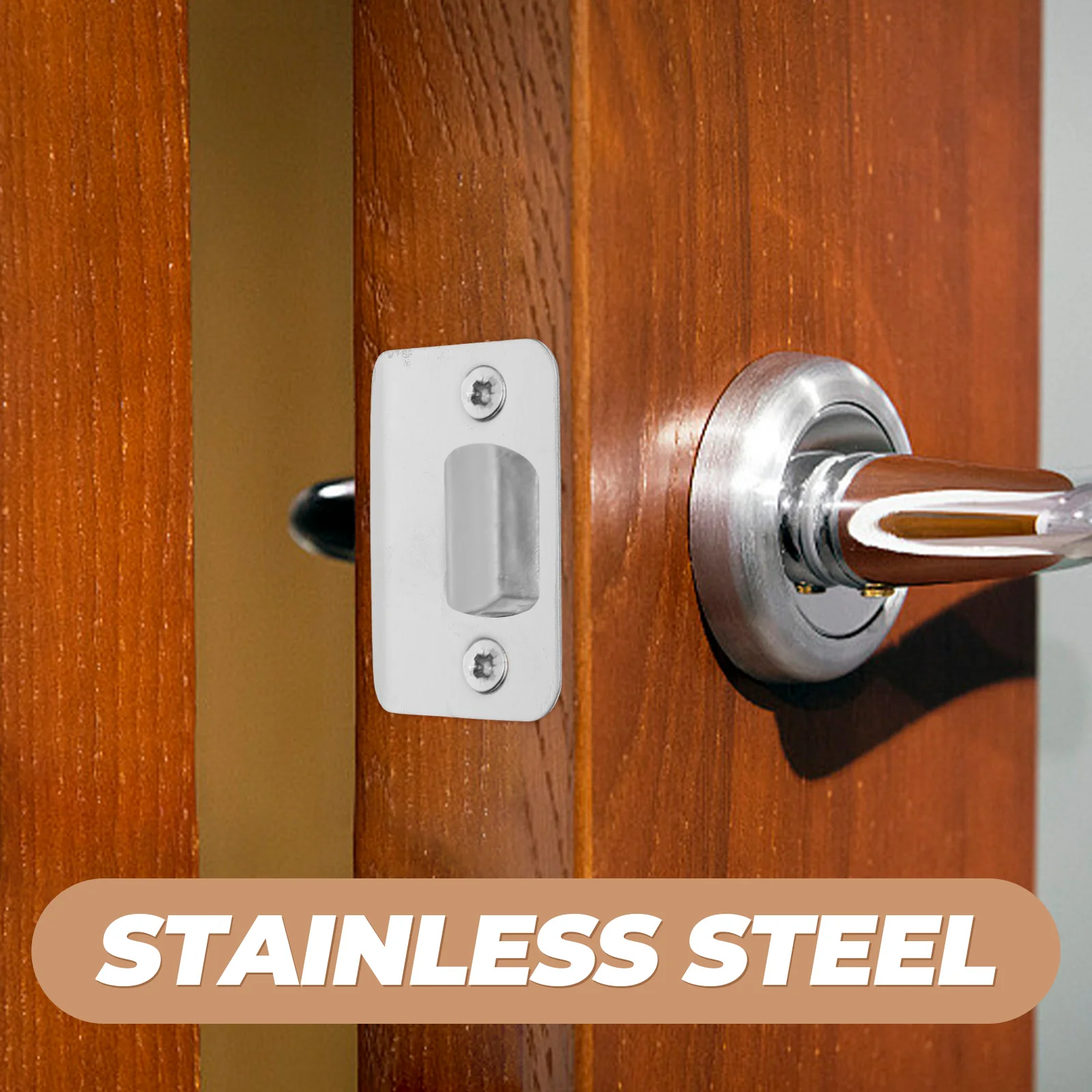 

1 Set Door Strike Plate Kit Reinforcement Plate Room Locks Wooden Door Deadbolt Accessories Durable Universal Front
