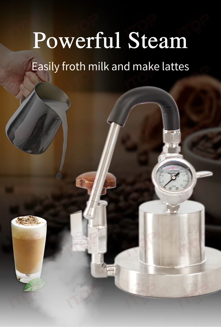 ITOP Kraken Milk Frother Coffee Maker Fancy Coffee Machine 4Bar Powerful Dry Steam Milk Frother for Camping Home Use