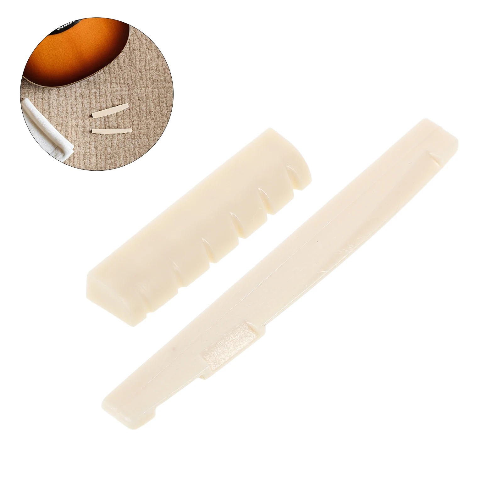 

10 Pairs Guitar Pillow Accessories Saddle Nut Acoustic and Bridge Bass Replacement for Electric Plastic Pre-slotted Girl