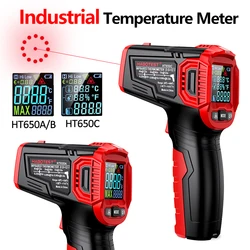 Cyfrowy termometr na podczerwień bezkontaktowy miernik temperatury ekran kolorowy telewizor LCD wysoka precyzja Laser przemysłowy urządzenie do pomiaru temperatury
