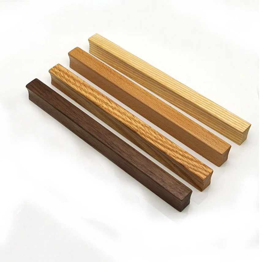 Wooden Furniture Handles Walnut Kitchen Cabinet Handles Drawer Knobs Handles for Cabinets and Drawers Long Wardrobe Pulls