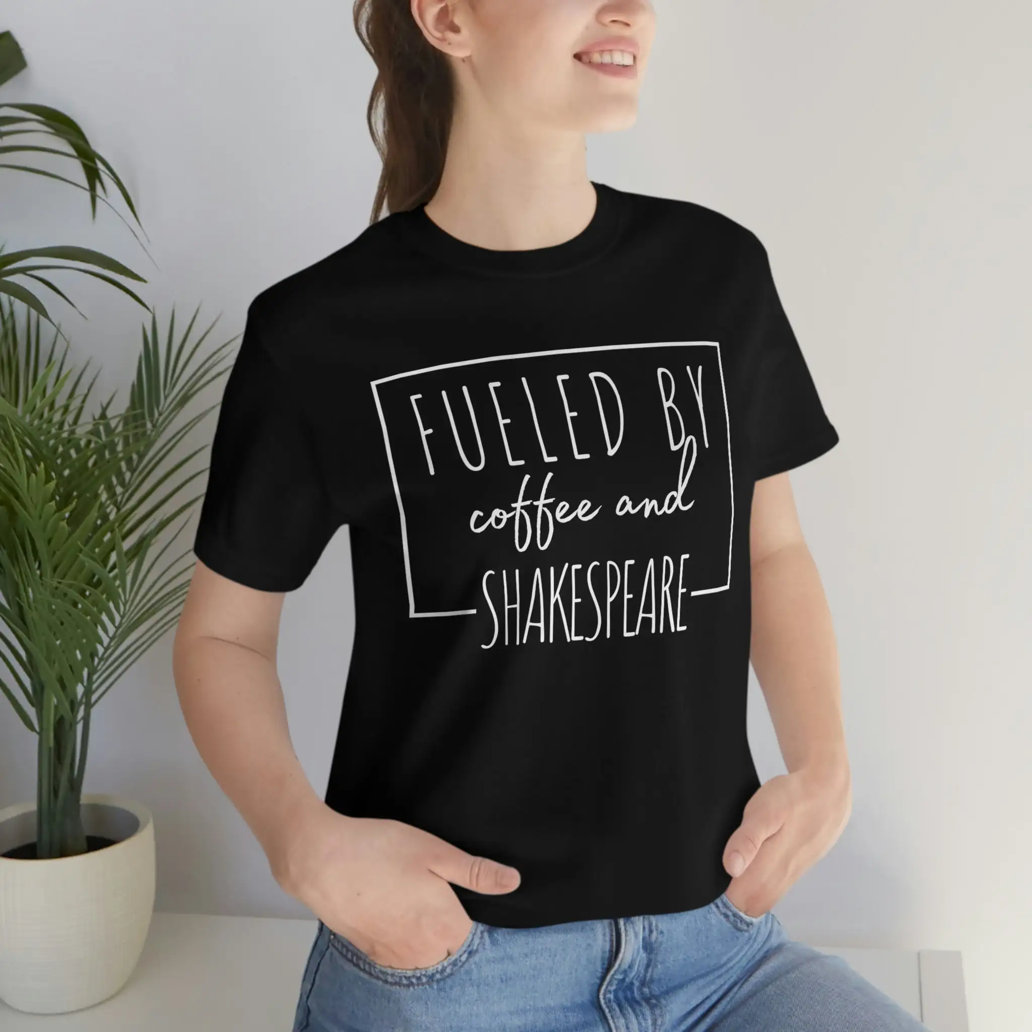 Shakespeare Funny English shirt fueled by coffee and teacher short sleeve