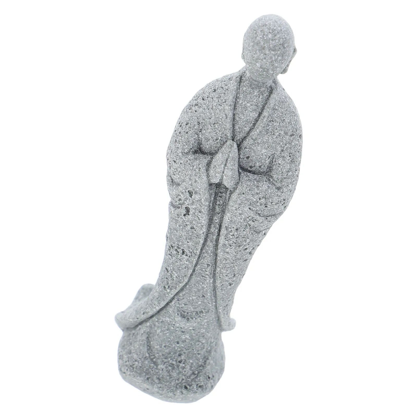 Buddha Micro Landscape Zen Monk Sculpture Standing Monk Statue Feng Shui Decor for Home Office Garden Aquarium