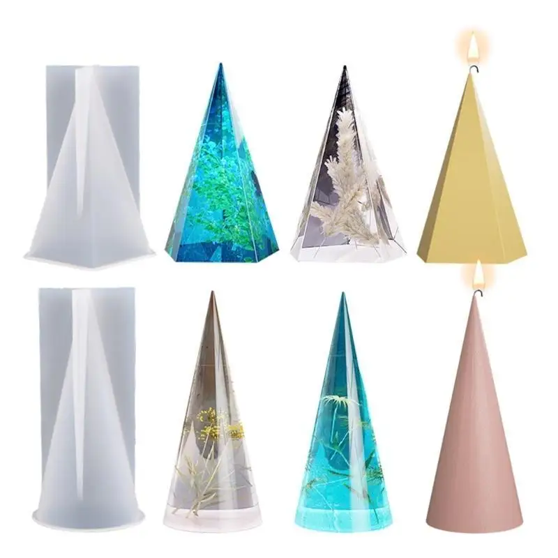 

9HJK Cone Rings Holder Silicone Mold Jewelry Display Rack Mold Crystal Epoxy Molds