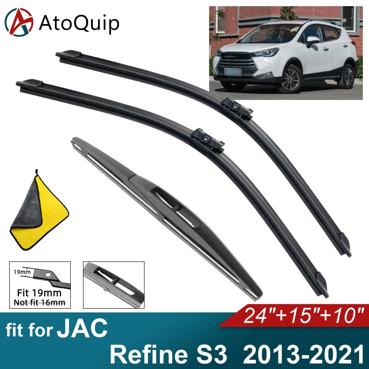 

Car Windshield Wiper Blades Fit For JAC Refine S3 Rear Wiper Blades Soft Rubber Auto Front Windscreen