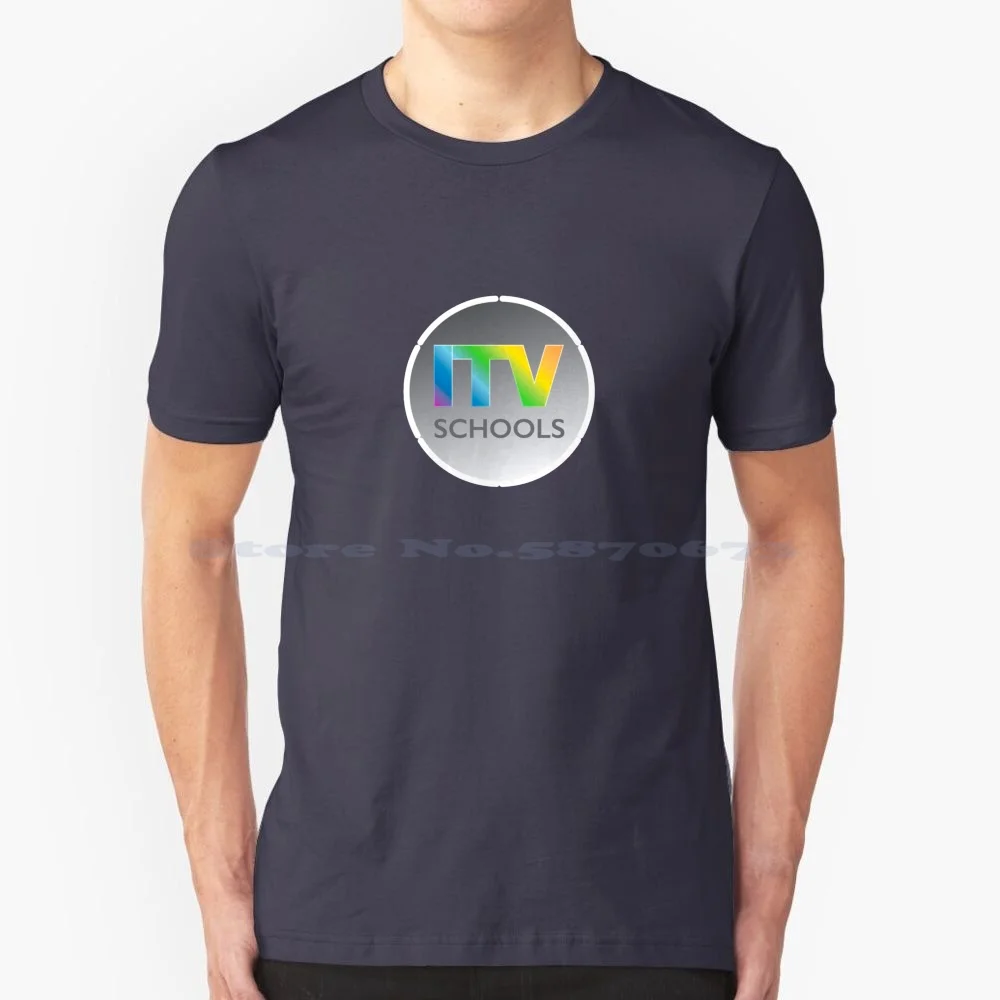 Itv Schools T Shirt 100% Cotton Tee Schools Logo Bumper Ident Itv