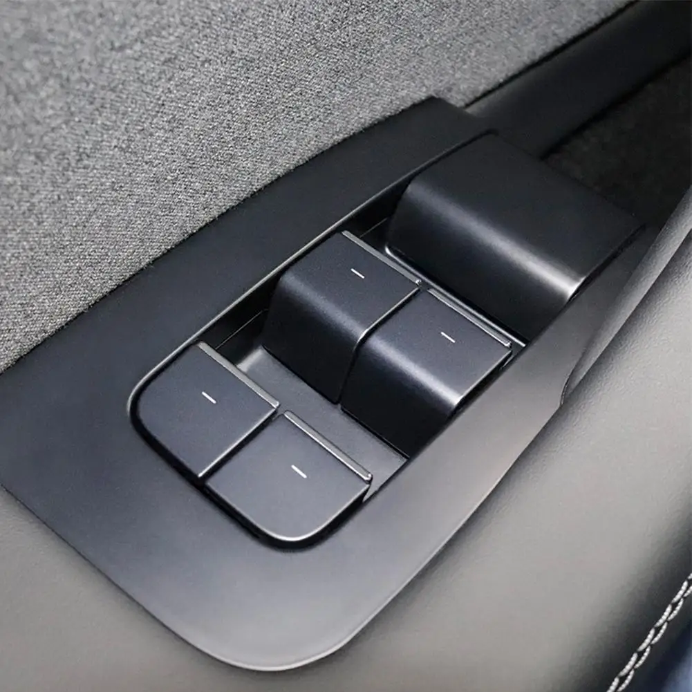 Window Switch Button Cover Window Lift Button Patch Trim For Tesla Model Y/3/3+ Highland 2024 ABS Car Accessories