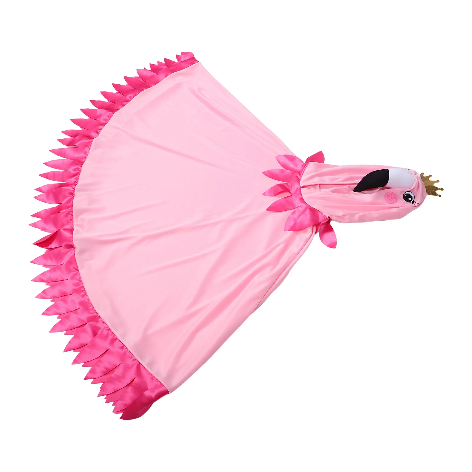

Flamingo Performance Costume Unisex Adult Kids Lightweight Hooded Cape Cloak Durable Cartoon Print Party Wear Halloween Cosplay