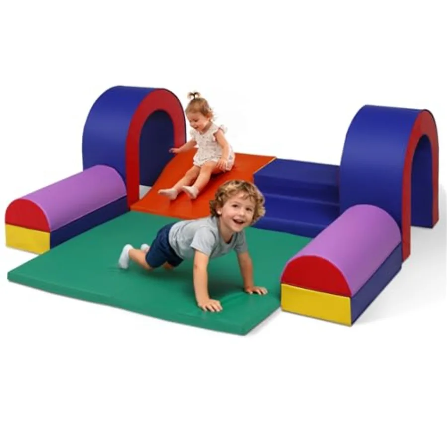 

Набор из 10 мягких поролоновых блоков для лазания и ползания, легкий игровой комплекс для малышей, пастельные цвета, для использования в помещении