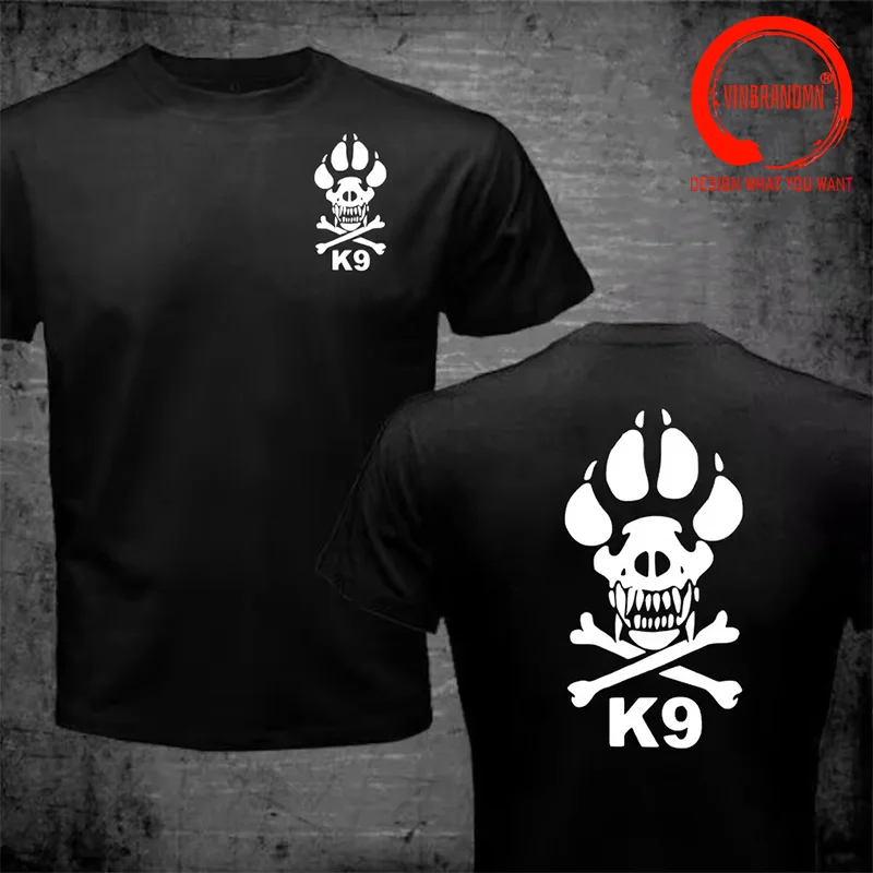 Skull K9 Team Training K-9 Trainer T-Shirt Men K-9 Unit Tops Tee Clothing Cotton Short Sleeve K-9 Team Attack Training Tee Shirt
