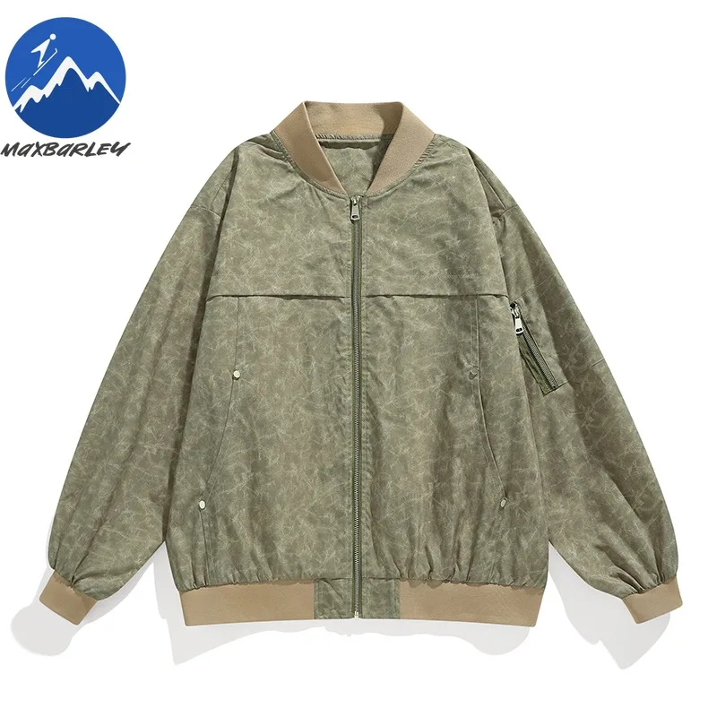 Maxbarley Male Jacket Autumn Classics High Street Travel Windproof Coat Casual Fashion Trendy Lightweight Gorpcore Outerwear