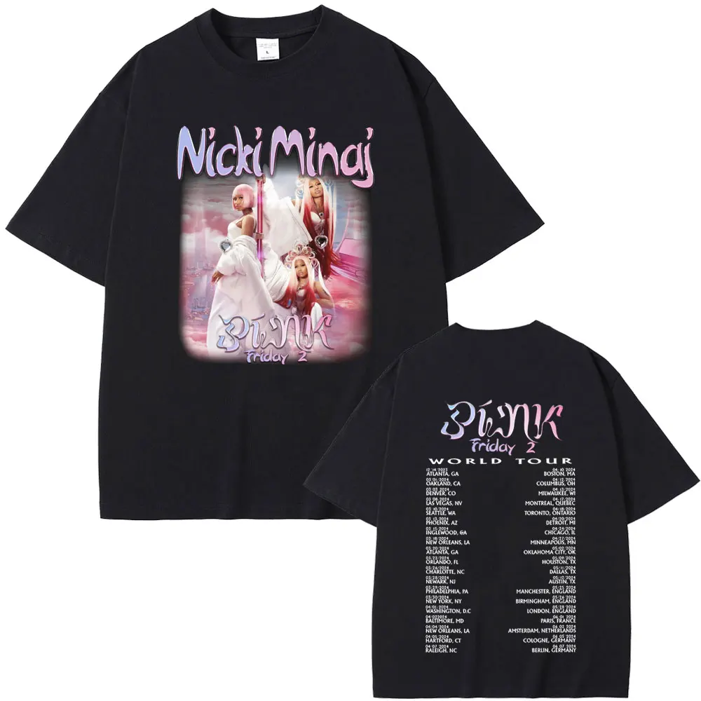 

Pink Friday 2 Nicki Minaj World Tour 2024 Tshirt Summer Men Women's Fashion Hip Hop Short Sleeve Unisex Vintage Casual T-shirt