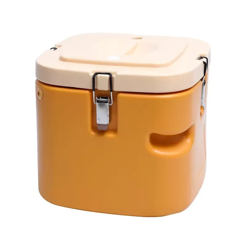 Stainless Steel Square Insulated Food Container Thermal Soup Bucket for Porridge Storage Transport Commercial Fast Food
