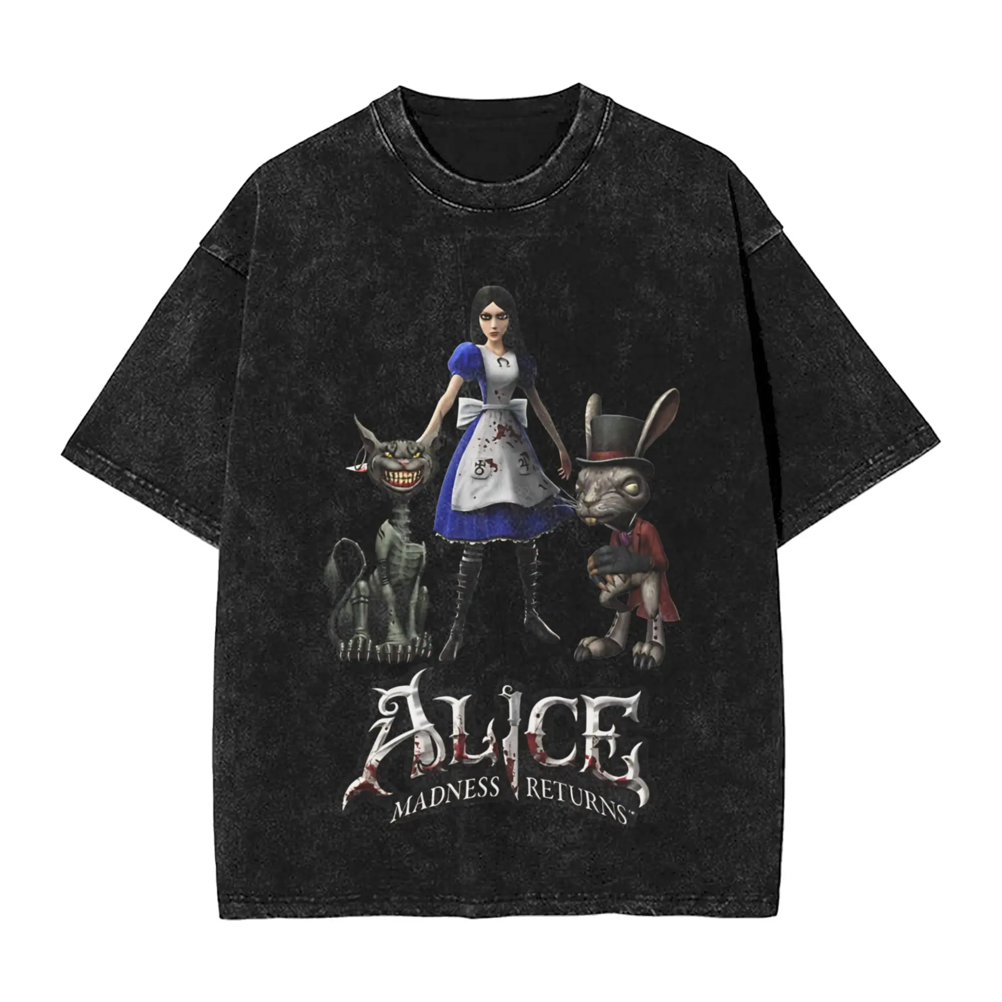 Men Alice Madness Returns T Shirts  Clothes Beach Vintage Short Sleeve T Shirt O Neck Hippie Pattern Tshirt Hot