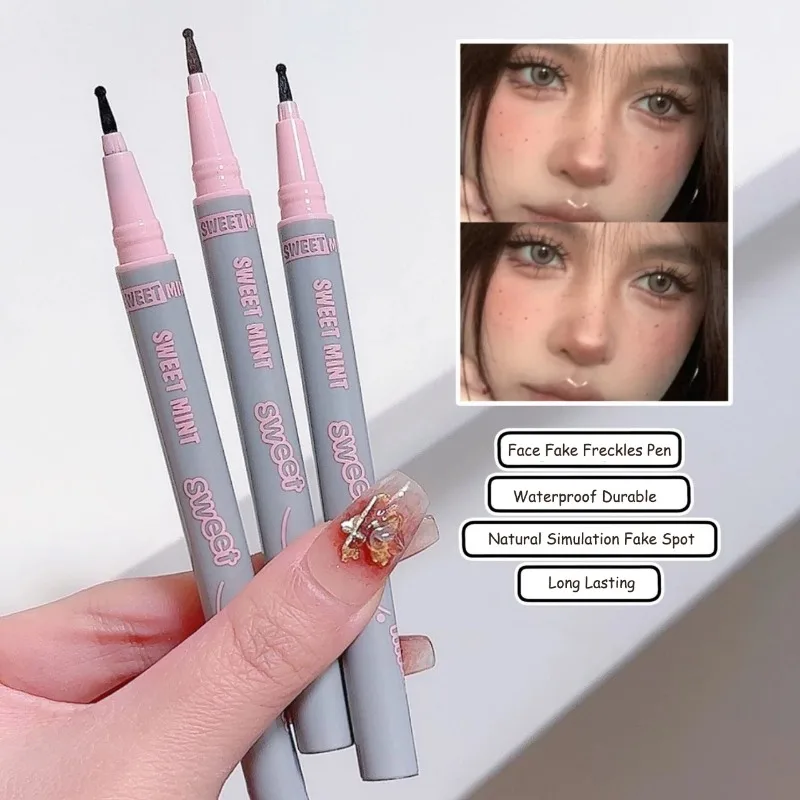 Natürliche lebensechte gefälschte Sommersprossen Make-up Stift flüssige leichte runde Kopf gefälschte Punkt Stift langlebige wasserdichte Gesicht Punkt Maulwurf Stift