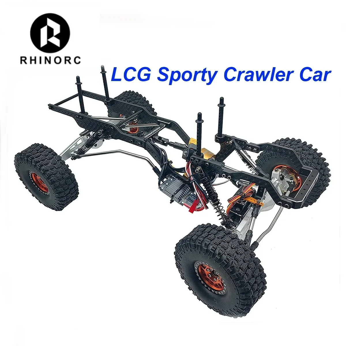 RhinoRC LCG Sporty Crawler Car,With Metal Portal Axles,AM32 80A ESC S12 Outrunner Rotor Power Kit,for RC 1/10 Off-Road