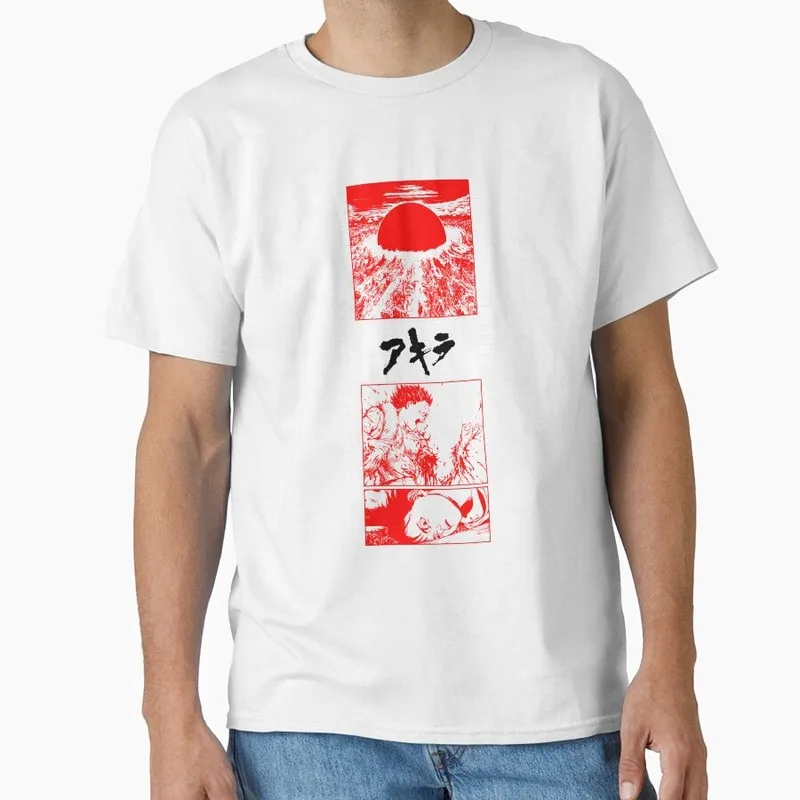 Akira Cyberpunk City Explosion Gift T‑Shirt Katsuhiro Otomo Retro Manga Shotaro Kaneda Neo‑Tokyo Anime Print Short Sleeve Tops