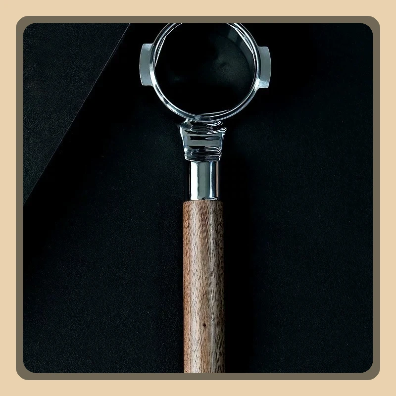 Prank Walnut Head Flat Bottomless Coffee Handle E61 Coffee Machine 316 Stainless Steel