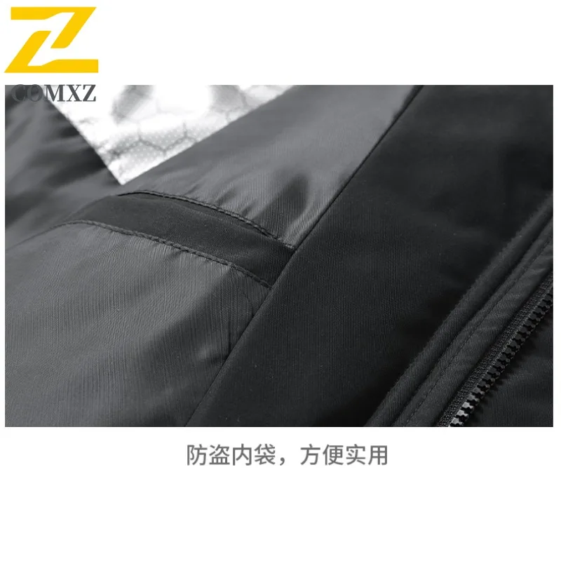 COMXZ Men Down Jacket Casual Hooded Outdoor Adventure Thickened Warm Parka Leisure Daily Style Lightweight Winter New Clothing