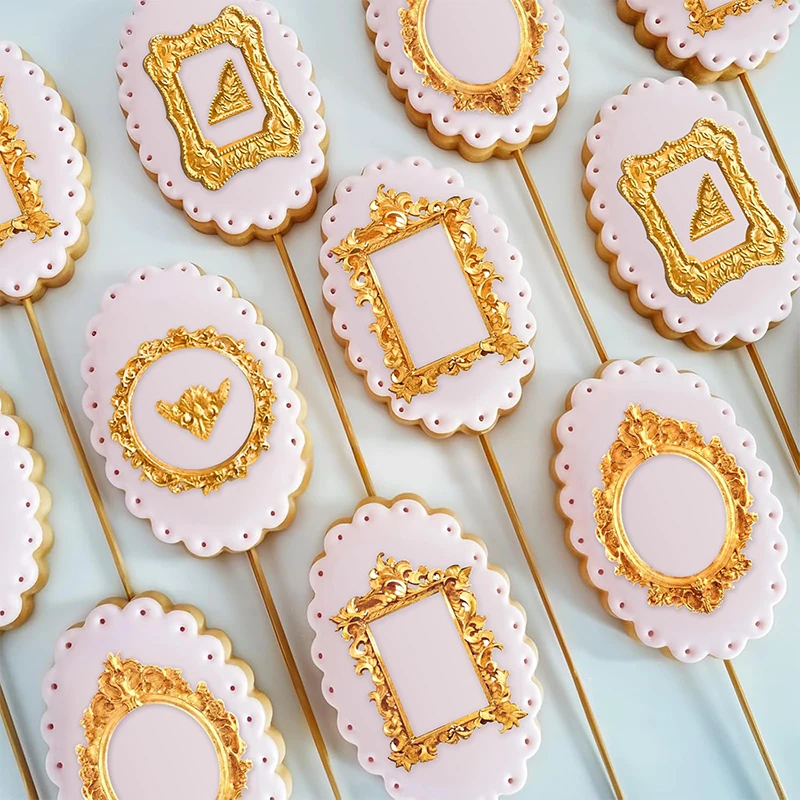 NEW 4Pcs Silicone Frame Molds For Chocolate, Mini Air Dry Clay Molds, Polymer Clay Molds, Photo Frame Molds