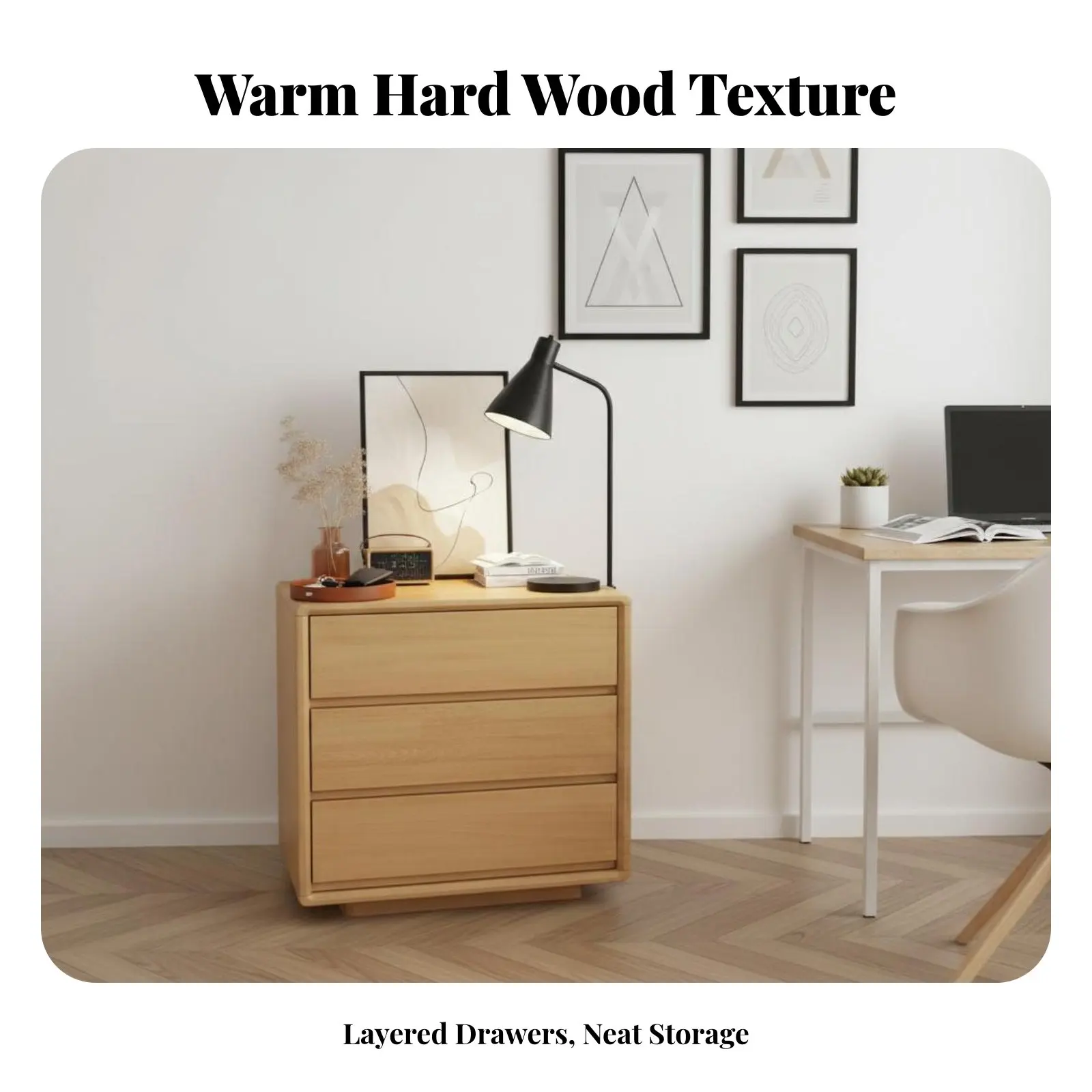 Cómoda de 6 cajones baja, moderna y minimalista, con diseño de doble cajonera, compatible con soporte para TV, sin tiradores
