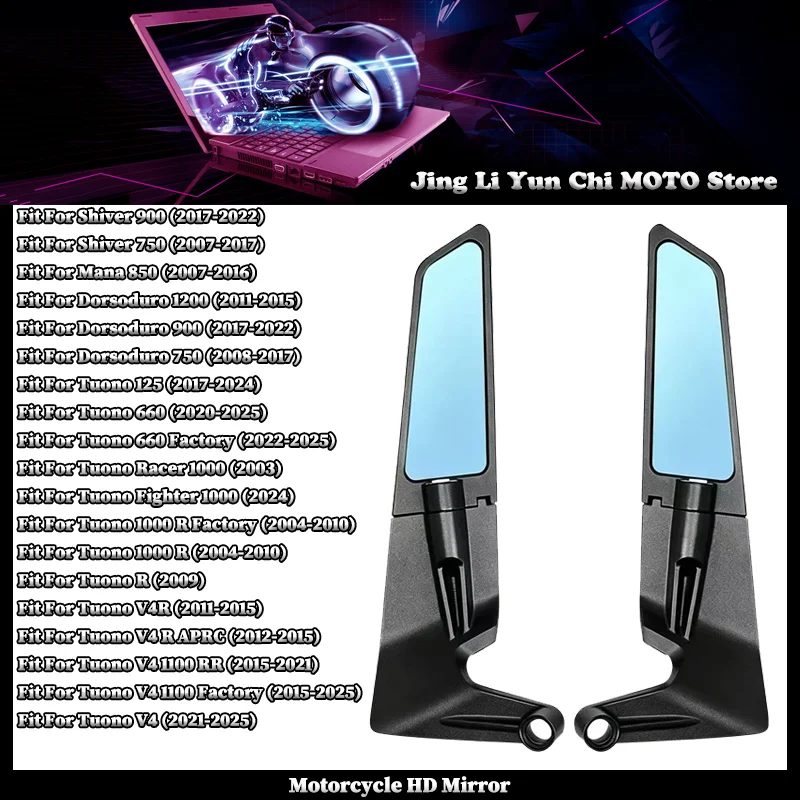 Motorcycle Side View Mirror Fit For Aprilia Mana 850 Dorsoduro 1200 750 900 Tuono 125 660 1000 1100 Stealth Winglets Rearview